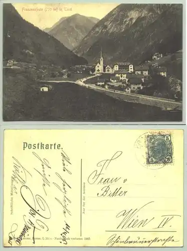 Franzenfeste () Ansichstkarte. Oesterreich - Tirol. Postalisch gelaufen, Datum nicht lesbar, um 1906 ?