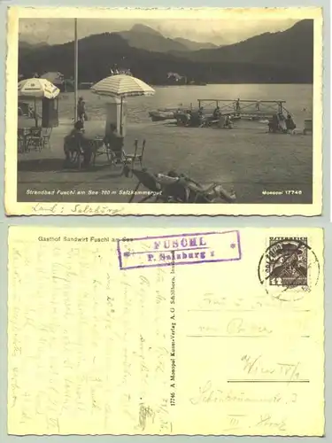 Fuschl (1030106) Ansichstkarte. Oesterreich. Postalisch gelaufen 1936