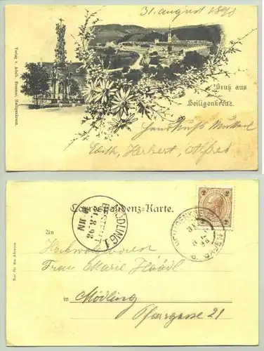 Heiligenkreuz (1030279) Ansichstkarte. Gruss aus .... Oesterreich. Postalisch gelaufen 1898