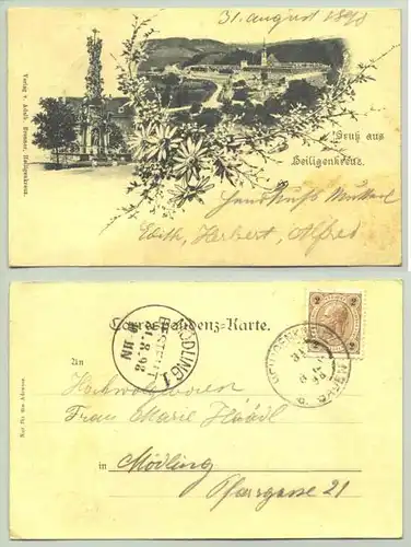 Heiligenkreuz () Ansichstkarte. Gruss aus .... Oesterreich. Postalisch gelaufen 1898