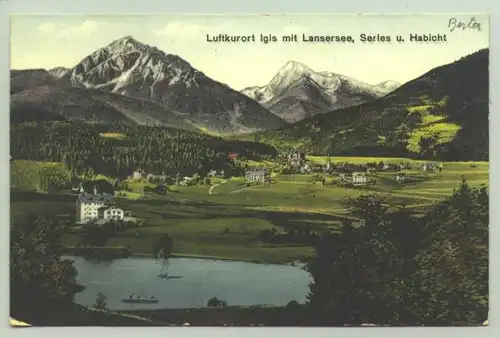 () Ansichstkarte. Luftkurort Igls mit Lansersee ... Oesterreich. Postalisch nicht gelaufen, um 1910 ?