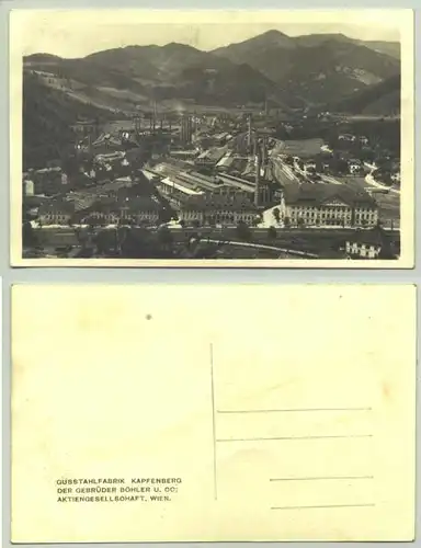 (1030208) Foto-Ansichstkarte. Guss-Stahlfabrik Kapfenberg. Alter nicht bekannt, um 1935 ?