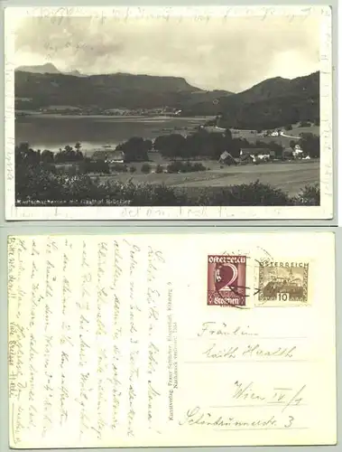 (1030207) Ansichstkarte. Keutschachersee mit Gasthof Brueckler. Oesterreich. Postalisch gelaufen, Datum nicht lesbar, um 1933 ?