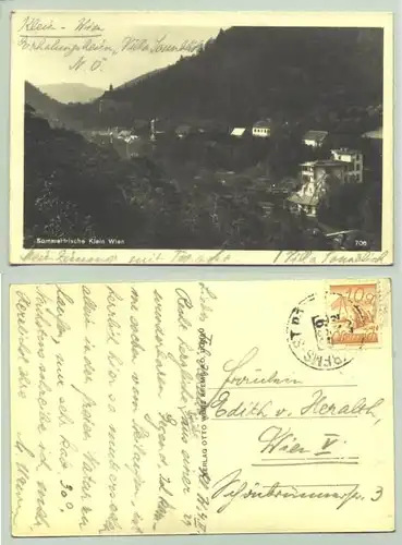 (1030080) Ansichstkarte. Sommerfrische Klein Wien. Oesterreich. Postalisch gelaufen 1929