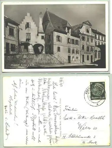 () Ansichstkarte. Gaustadt Krems a. d. Donau - Laengerhof. Oesterreich. Postalisch gelaufen 1940