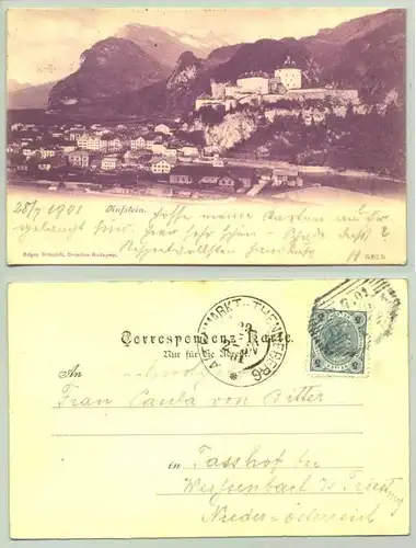 Kufstein, 1901 (1030205) Ansichstkarte. Oesterreich. Postalisch gelaufen 1901