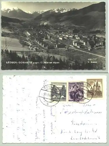 Leoben 1960 () Ansichstkarte. LEOBEN-Donawitz. Oesterreich. Postalisch gelaufen 1960