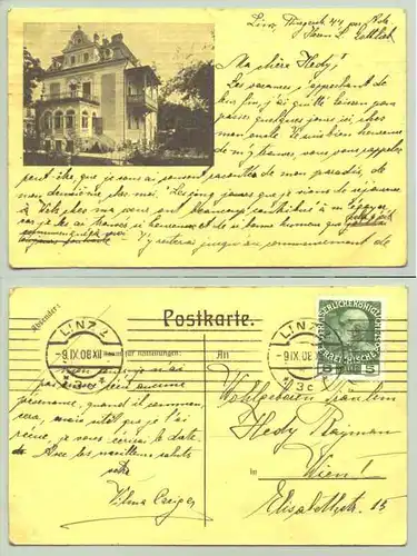 () Ansichtskarte. Linz, Oesterreich. Postalisch gelaufen 1908