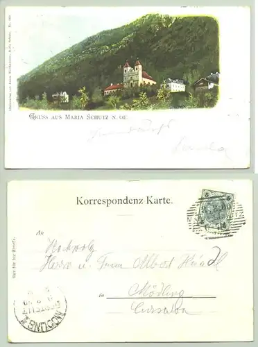 Maria Schutz, Oesterreich 1900 (1026043)  Ansichtskarte. Postalisch gelaufen 1900