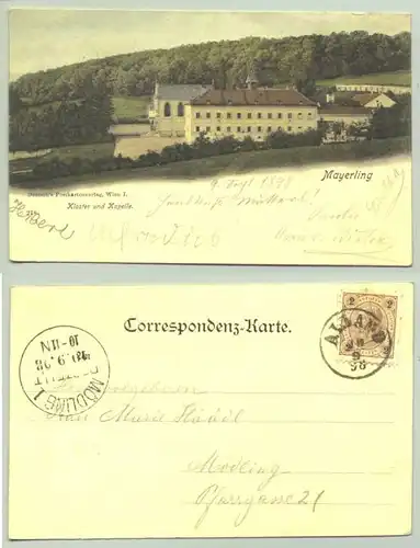 Mayerling 1898 (1030284) Ansichstkarte. Oesterreich. Postalisch gelaufen 1898