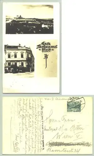 Österreich (1026051) Ansichtskarte. Cafe Schraml, Melk. Postalisch gelaufen 1934