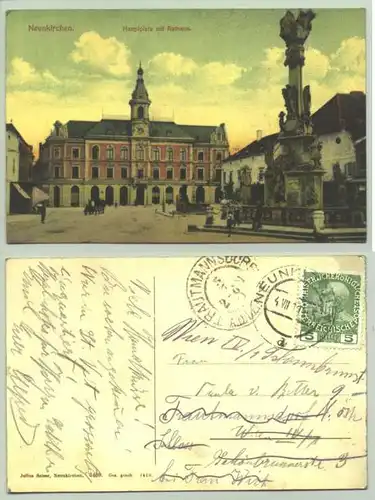 Neunkirchen (1030258) Ansichstkarte. Oesterreich. Postalisch gelaufen 1911