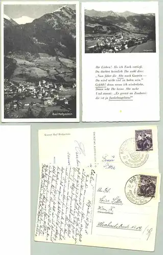 Bad Hofgastein (1025927) 2 Ansichtskarten. Postalisch gelaufen mit huebschen Sonderstempeln 1950 - 1957