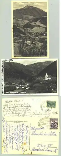 2 x Gross Hollenstein (1025983) 2 Ansichtskarten. Postalisch gelaufen 1933 u. 1950 / schoener Bahnpoststempel