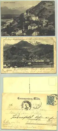 2 x Hallein () 2 Ansichtskarten. 1 AK postalisch gelaufen 1903