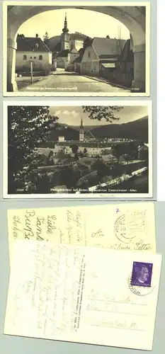 2 x Heiligenkreuz (1025996) 2 Ansichtskarten. 1 x postalisch gelaufen 1942, 1 x Marke geloest