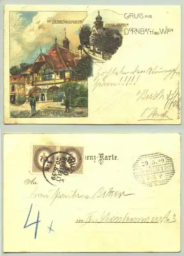 Dornbach () Ansichtskarte. Dornbach bei Wien. Postalisch gelaufen 1899