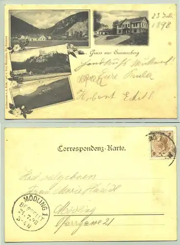 Emmersberg () Ansichtskarte. Beschrieben u. postalisch gelaufen 1898