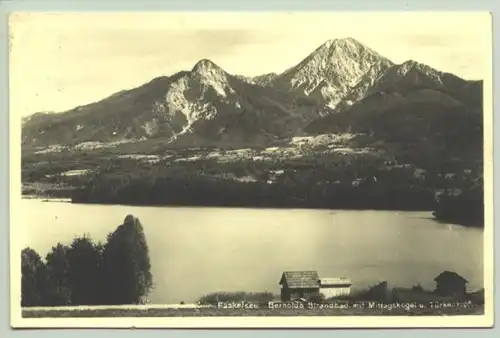 Faakersee () Ansichtskarte. Beschrieben u. postalisch gelaufen 1929. Eckknick