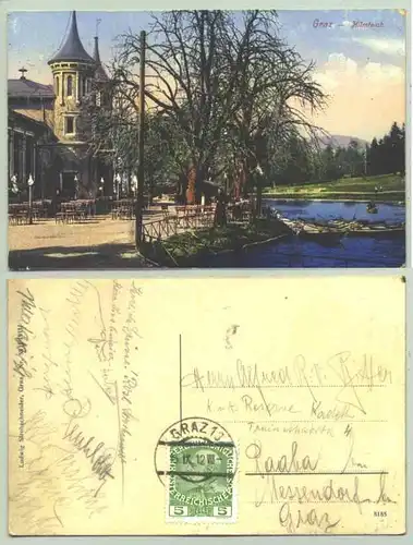 Graz Hilmteich 1912 (1025977) Ansichtskarte. Postalisch gelaufen 1912