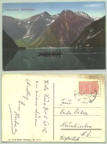 Hallstaetter See um 1925 ? (1025991) Ansichtskarte. Postalisch gelaufen, unleserlich, um 1925 ?