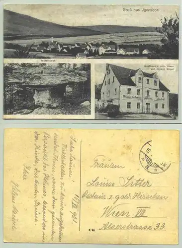 (1026003) Österreich. Ansichtskarte. Gruß aus Igensdorf / Gasthaus z. gold. Stern, Johann Kögel. Postalisch gelaufen, aber Marke gelöst 1921. 