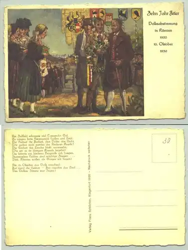 Klagenfurt (1026017) Ansichtskarte. Jubilaeumskarte Volksabstimmung in Kaernten 1920 - 1930. Postalisch nicht gelaufen