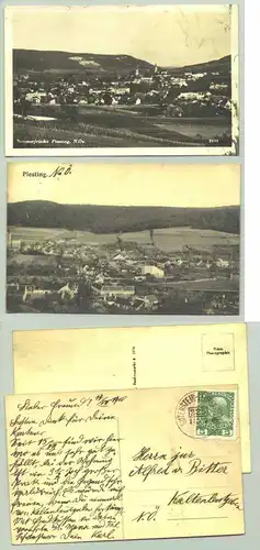 Piesting (1026076)  2 Ansichtskarten. 1 Karte postalisch gelaufen 1910. 1 AK etwas fleckig