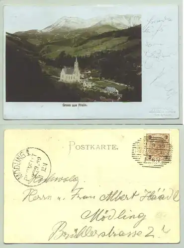 Prein (1026083) Ansichtskarte. Postalisch gelaufen 1899