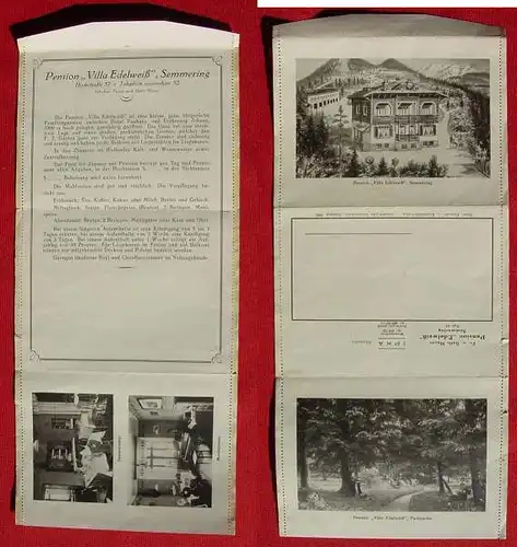 (1030299) Semmering 1930-er Jahre ? Werbe-Faltbrief mit 3 Bildern in Ansichtskarten-Format. Oesterreich