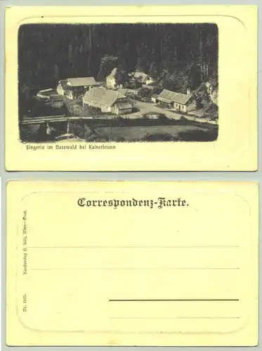 Singerin () Ansichstkarte. Singerin im Nasswald bei Kaiserbrunn. Oesterreich. Postalisch nicht gelaufen, vermutlich um 1900 ?