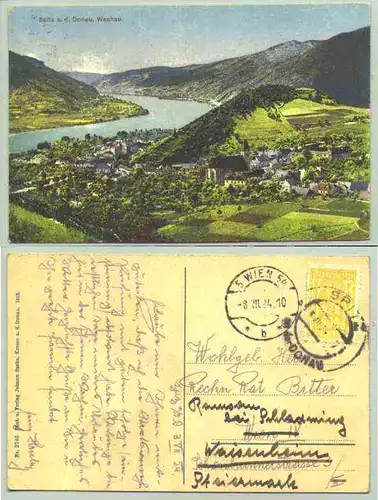 Spitz (1030062) Ansichstkarte. Oesterreich. Spitz a. d. Donau, Wachau. Postalisch gelaufen 1924