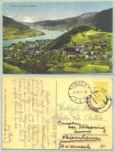 Spitz () Ansichstkarte. Oesterreich. Spitz a. d. Donau, Wachau. Postalisch gelaufen 1924