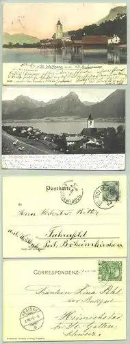 St.Wolfgang ()  2 huebsche Ansichtskarten. Beschrieben und postalisch gelaufen 1903 u. 1908