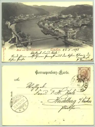 Tetschen (1030215) Ansichstkarte. Oesterreich. Postalisch gelaufen 1898