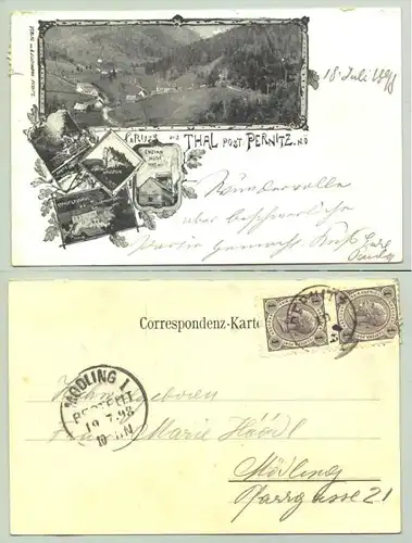 Thal / Pernitz (1026074) Ansichtskarte. Postalisch gelaufen 1898. / links oben kleiner Riss