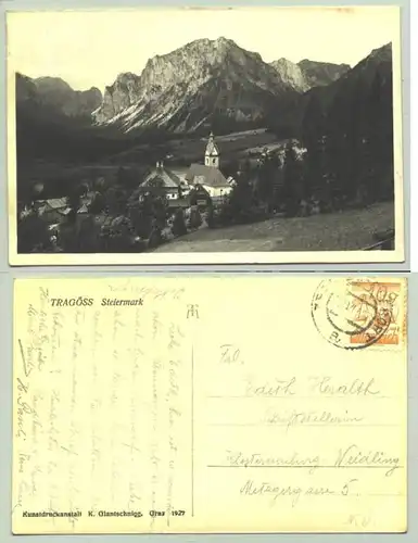 Tragöss () Ansichstkarte. Oesterreich, Steiermark. Postalisch gelaufen 1927