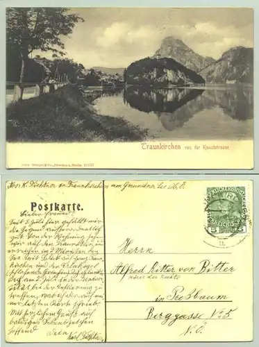 Traunkirchen (1026148) Ansichtskarte. Postalisch gelaufen, Stempeldatum schwach lesbar, 1909 ?