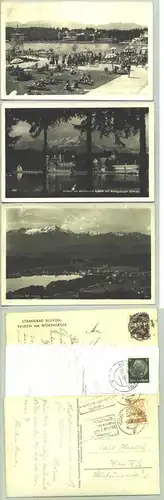 Velden (1026153) 3 Ansichtskarten mit Motiven aus Velden am Woerthersee ( u.a. Strandbad Bulfon). Beschrieben u. postalisch gelaufen 1929-1939. # Schwimmbad
