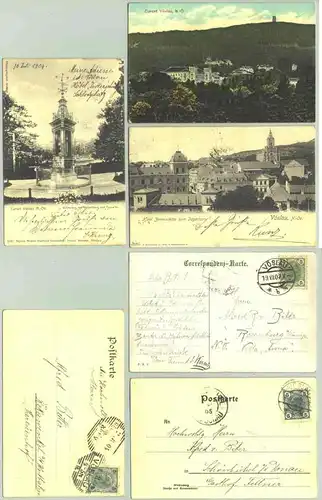 Vöslau (1026156)  3 Ansichtskarten. Postalisch gelaufen 1904, 1905, 1907