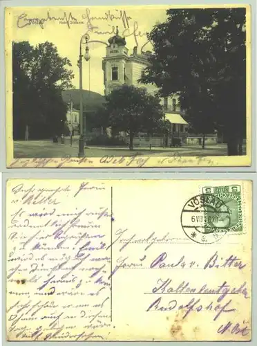 Vöslau () Ansichstkarte. Voeslau - Hotel Stefanie. Oesterreich. Postalisch gelaufen 1910