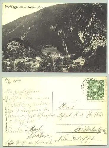 Waldegg (1026160) Ansichtskarte. Postalisch gelaufen 1910