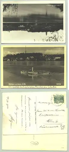 Wallsee (1026161) 2 Ansichtskarten. Nur 1 AK postalisch gelaufen 1934, die andere AK Alter nicht bekannt