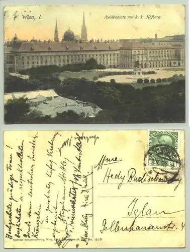 Wien / Heldenplatz (1030234) Ansichstkarte. Oesterreich. Postalisch gelaufen 1910