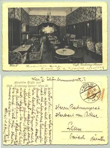 Wien IV. / Cafe (1030262)  Ansichstkarte. Oesterreich. Postalisch gelaufen 1929