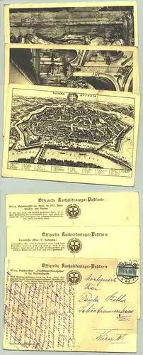 Wien Kathol.Tag 1933 ()  3 Ansichtskarten. Offizielle Katholiken-Postkarten 1933. Nur 1 Karte ist postalisch gelaufen 1934