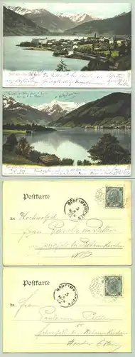 Zell () 2 Ansichtskarten. Postalisch gelaufen 1903