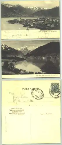 Zell () 2 Ansichtskarten. Nur 1 AK postalisch gelaufen 1904 (Gebrauchsspuren)