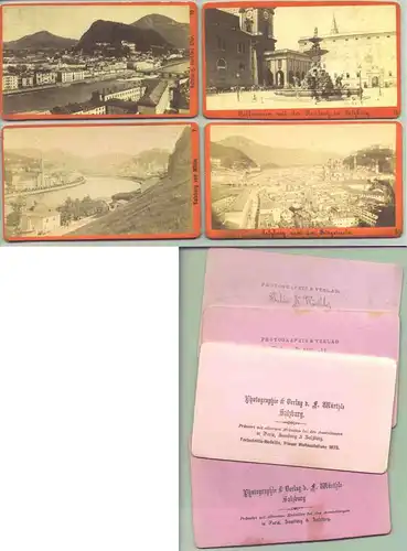 Salzburg, 4 x Fotos um 1880 (1027111)  4 uralte Original-Fotografien auf starkem Karton
