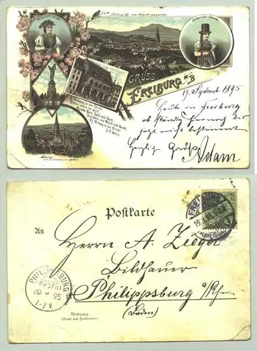(1022067) Freiburg 1895. Ziemlich fruehe Ansichtskarte von 1895